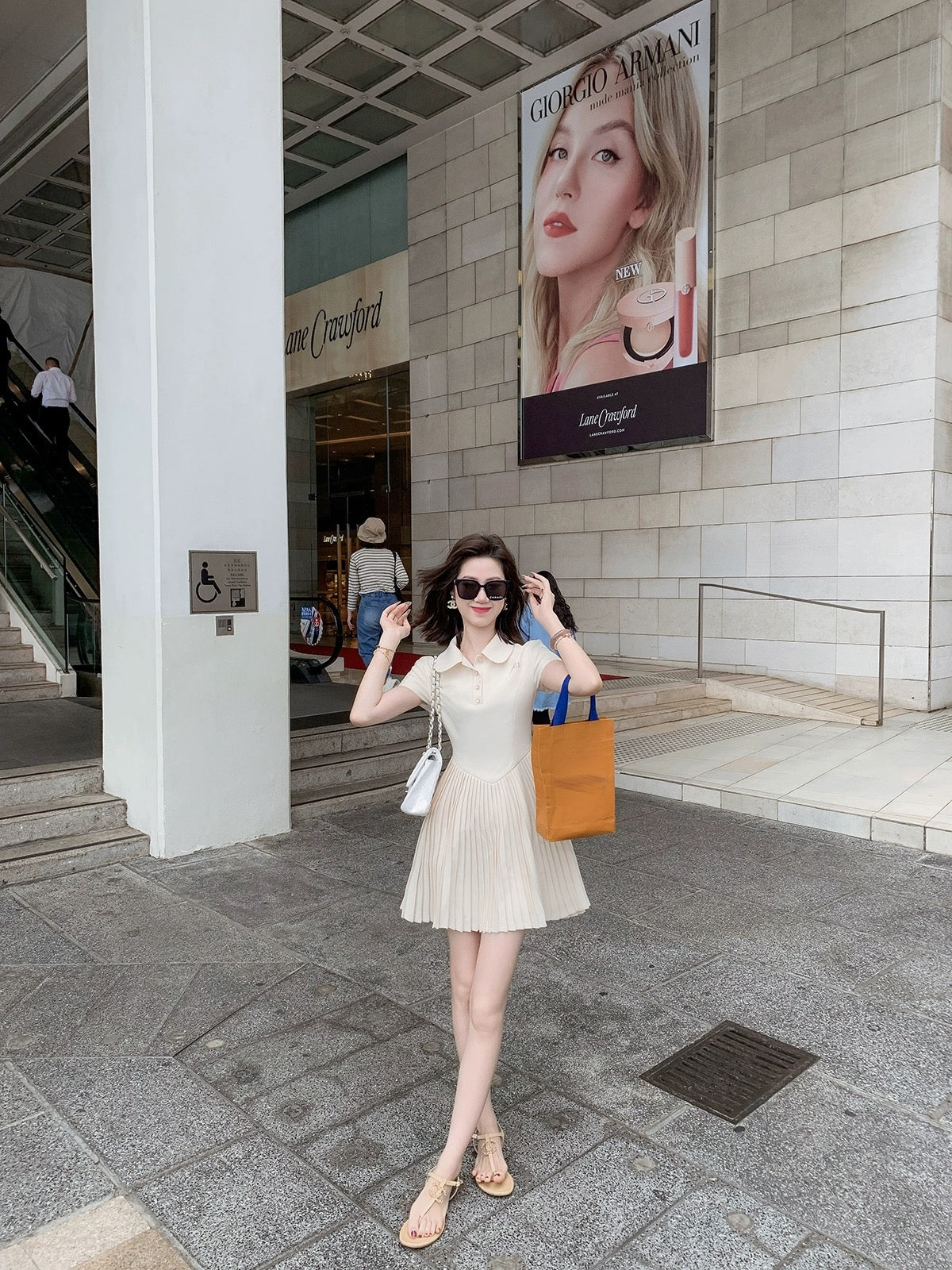 Fish Rabbit's Rabbit Small Fragrance Style Short Sleeve Dress Women's 2024 Summer New Doll Collar Spliced Pleated Skirt