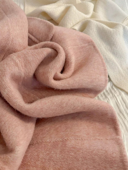 Pink exquisite lady small fragrance style wool double-sided short coat women 2025 autumn and winter new warm cashmere coat