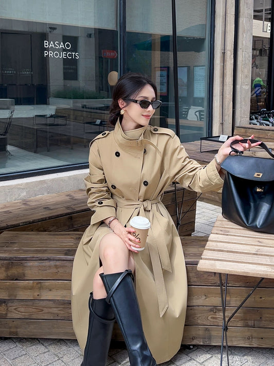 Windbreaker coat women's mid-length spring and autumn 2024 new popular small British style high-end temperament coat