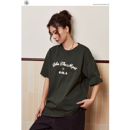 Beikastudios burgundy short-sleeved T-shirt women's summer American retro heavyweight 280G pure cotton loose half-sleeved tee