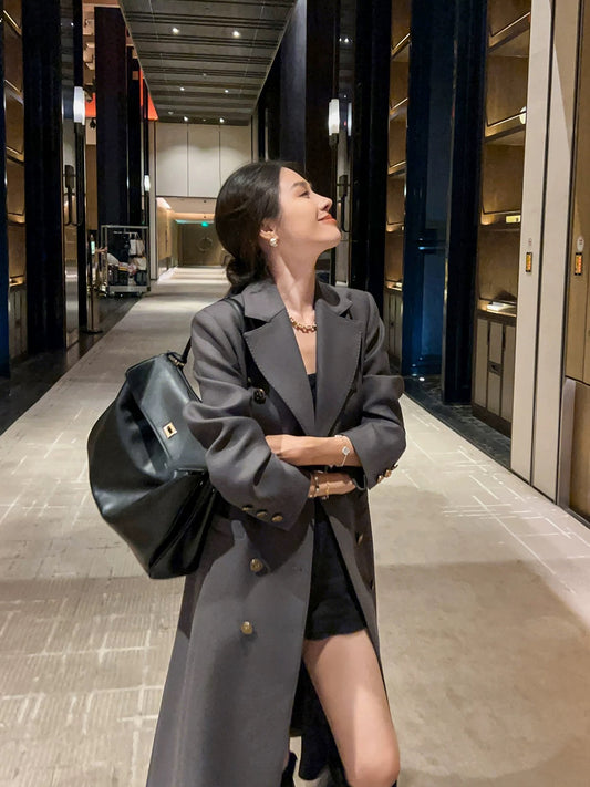 Windbreaker coat women's mid-length suit 2024 spring and autumn new style chic British style high-end popular coat this year