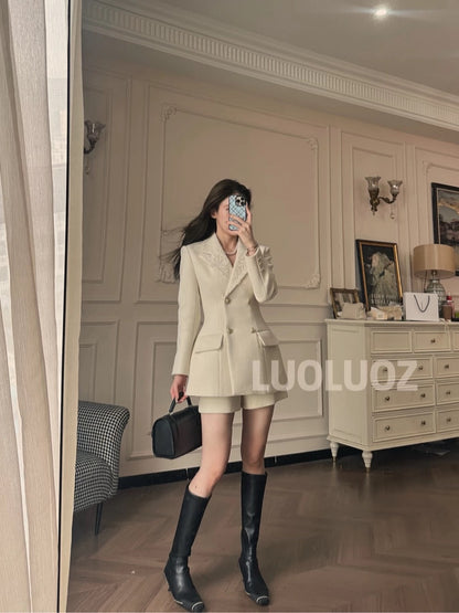 LUOLUOZ【Cloud-woven Moon】High-end, elegant goddess-style two-piece set (top and pants) CC253