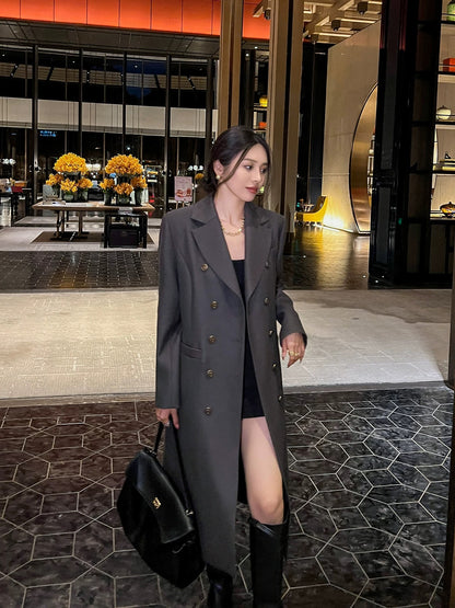 Windbreaker coat women's mid-length suit 2024 spring and autumn new style chic British style high-end popular coat this year