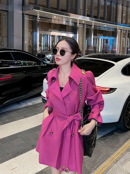 Windbreaker coat for women, mid-length and small, 2024 new spring and autumn, this year's popular British style early autumn temperament coat
