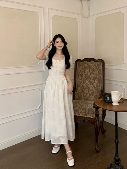 Sweet and spicy [early summer weekend] short-sleeved dress for women summer 2024 new pear-shaped fairy skirt