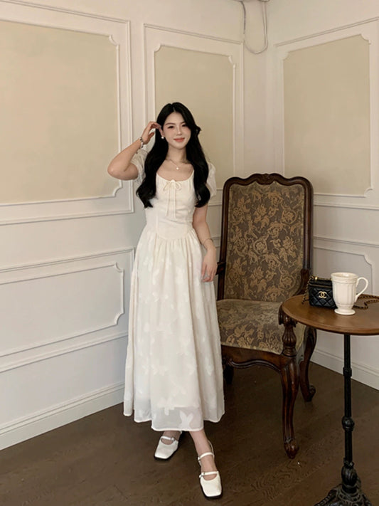 Sweet and spicy [early summer weekend] short-sleeved dress for women summer 2024 new pear-shaped fairy skirt