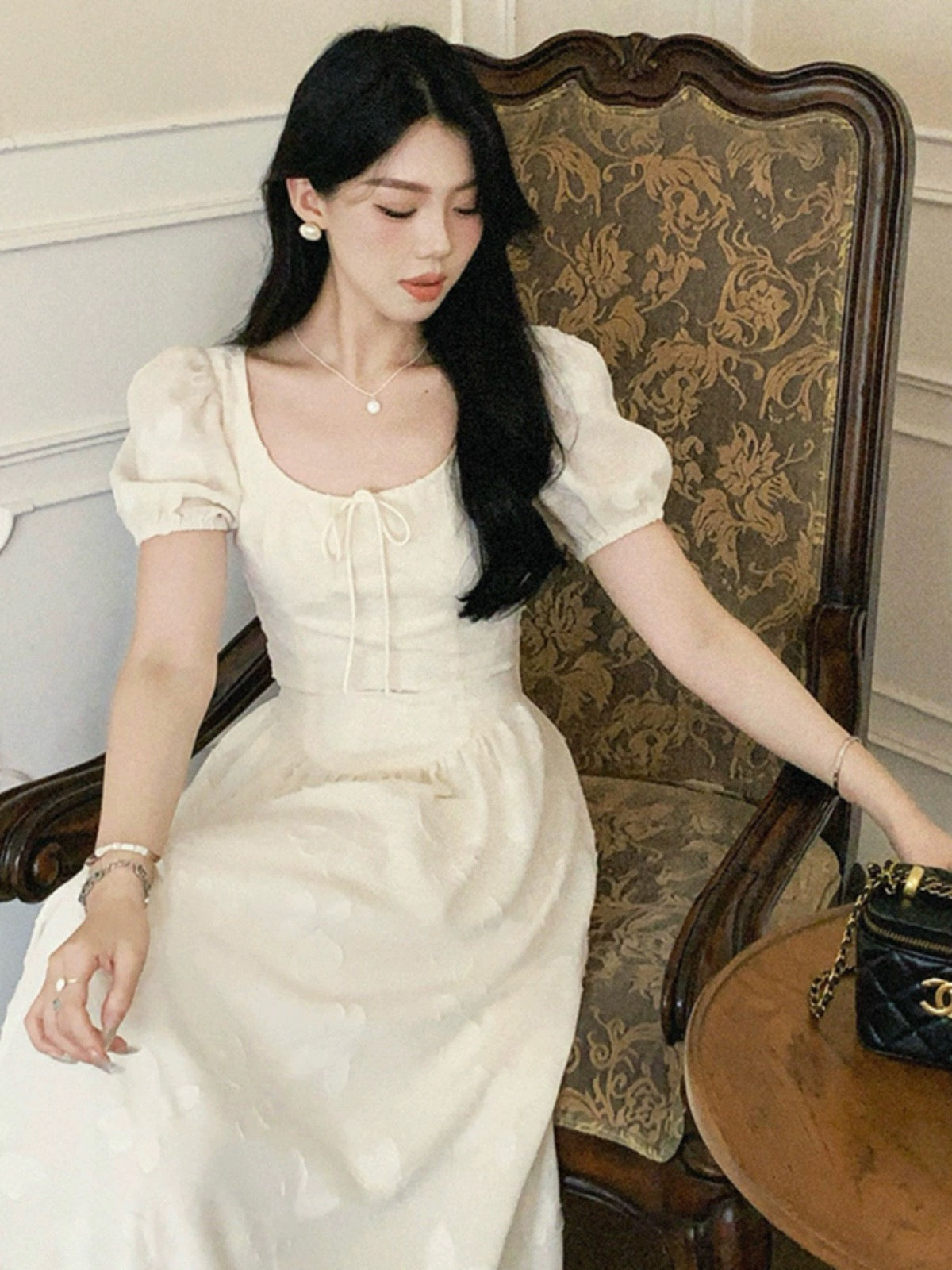 Sweet and spicy [early summer weekend] short-sleeved dress for women summer 2024 new pear-shaped fairy skirt