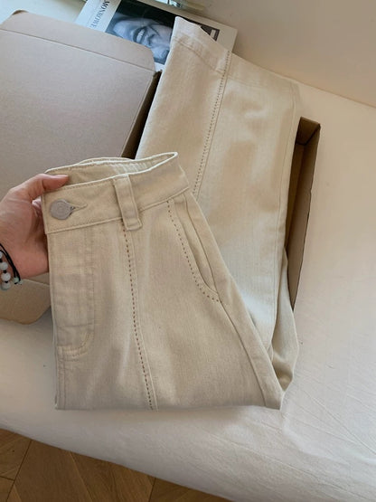 2026 New Style Cropped Slim Straight Leg Jeans, Wide Leg, Loose Fit, Flattering for Petite Women, Cigarette Style Pants