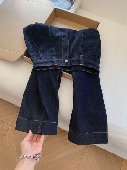 2026 New Style Cropped Slim Straight Leg Jeans, Wide Leg, Loose Fit, Flattering for Petite Women, Cigarette Style Pants