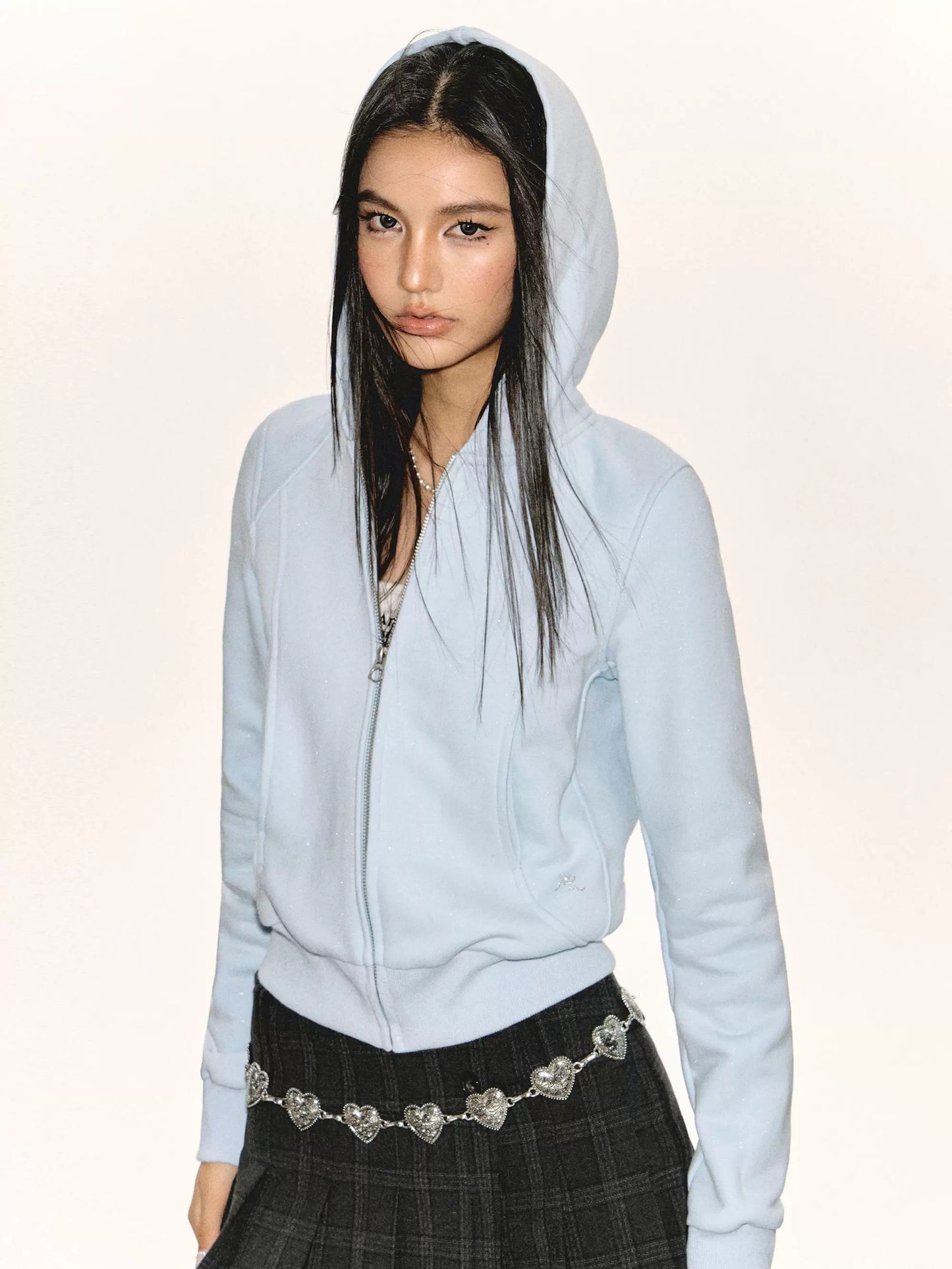 Ariseism American retro short hooded sweatshirt jacket for women in autumn and winter