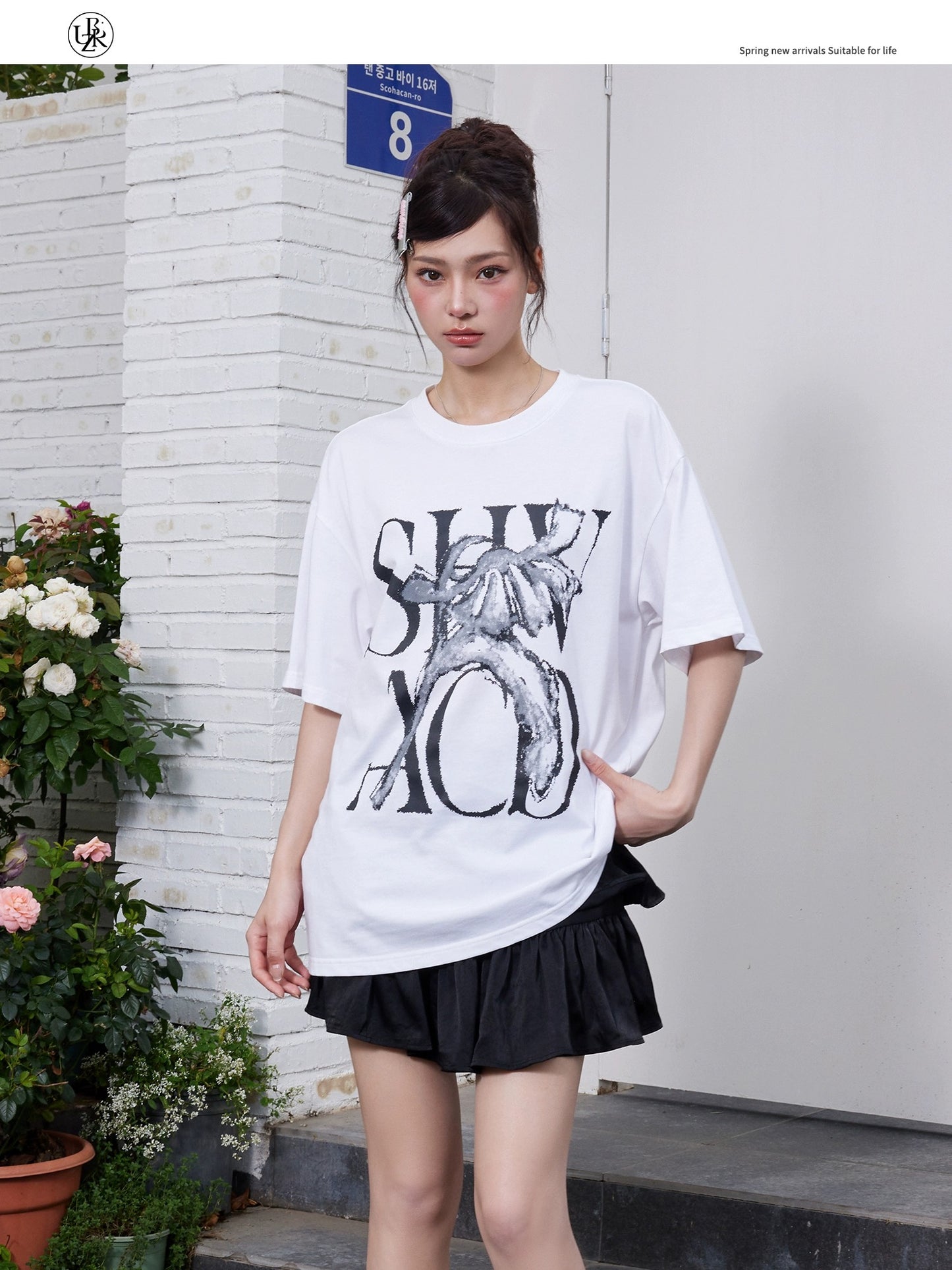 Beikastudios white T-shirt women's short-sleeved summer loose retro new casual heavy 260G pure cotton half-sleeved t