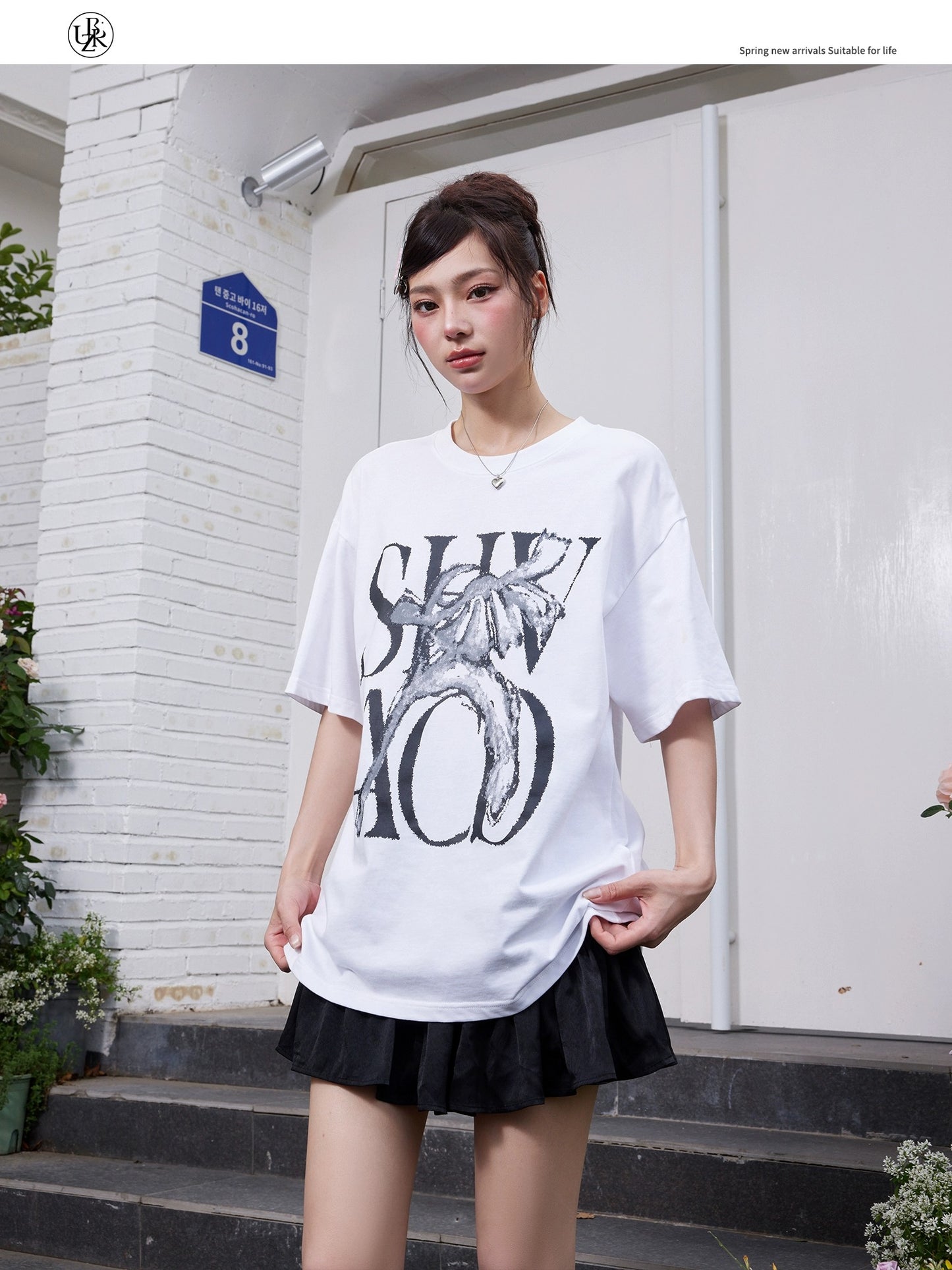 Beikastudios white T-shirt women's short-sleeved summer loose retro new casual heavy 260G pure cotton half-sleeved t