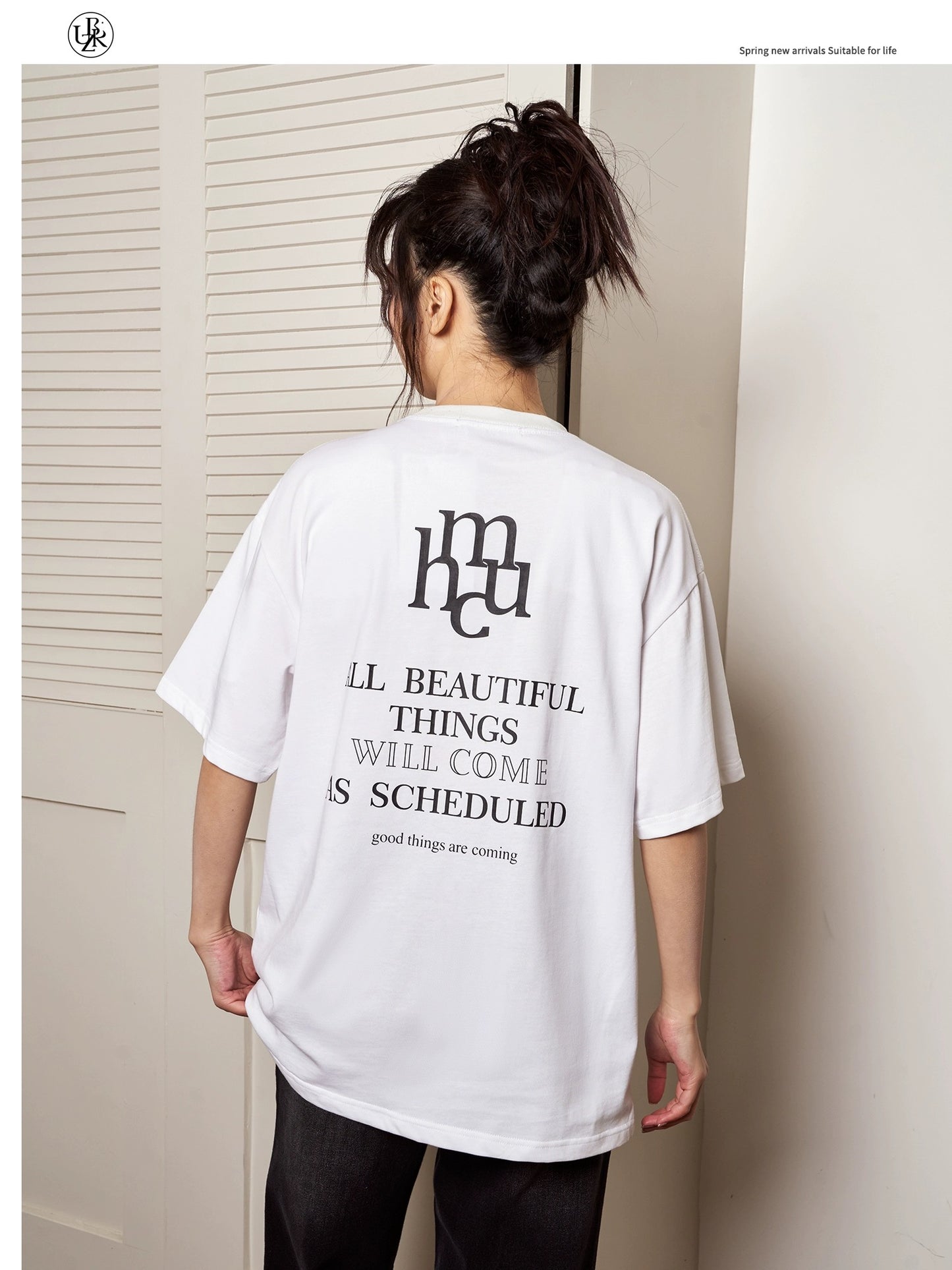 Beikastudios black T-shirt women's short-sleeved summer loose American retro letter print casual cotton half-sleeved t