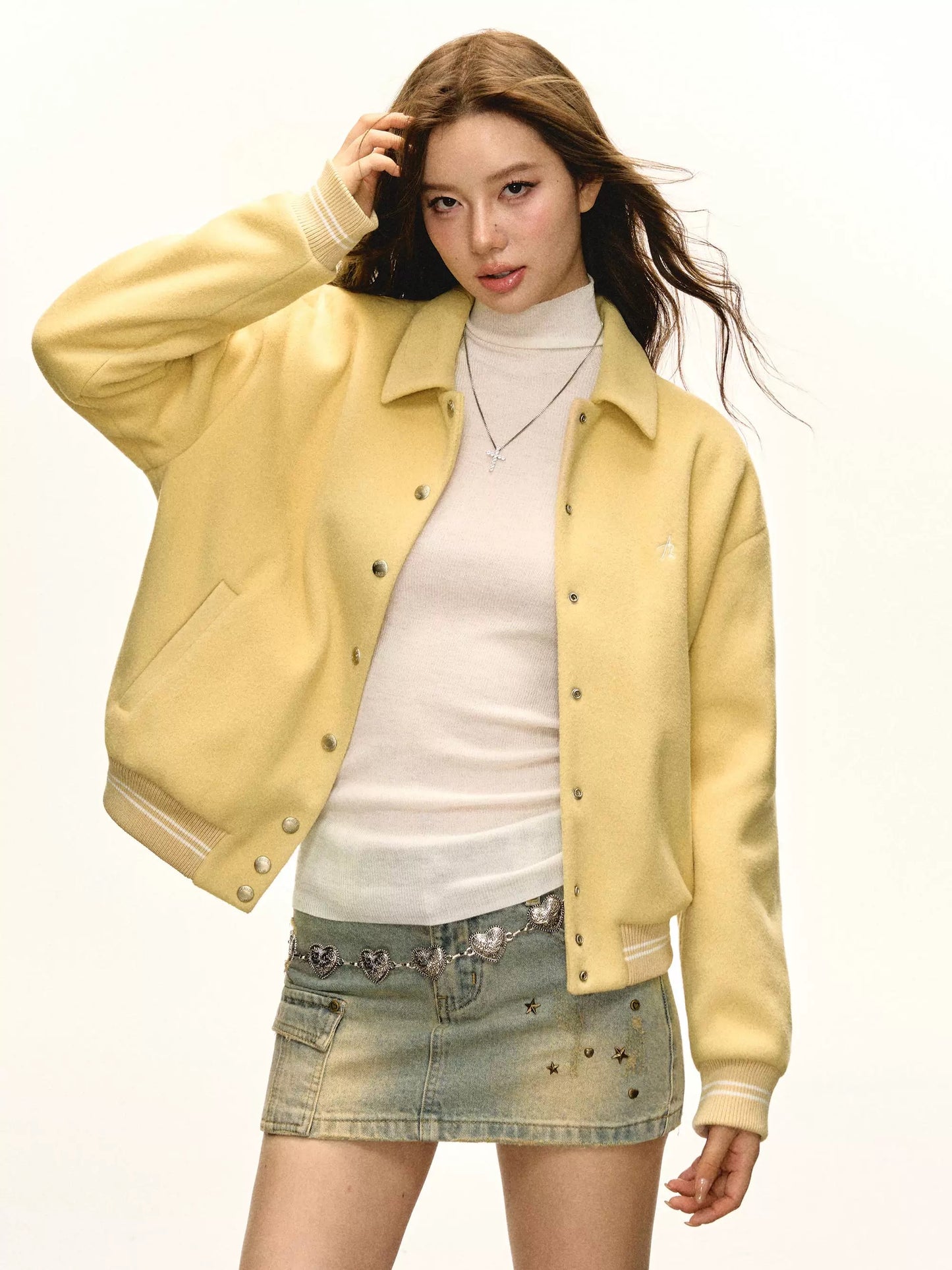Ariseism American retro baseball jacket women's new autumn and winter top
