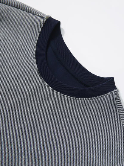 [QZQ780501MG] Xiaohange Lazy Style Sleeveless Gray Bottom Blue Twill Round Neck Dress for Women