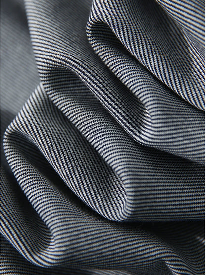 [QZQ780501MG] Xiaohange Lazy Style Sleeveless Gray Bottom Blue Twill Round Neck Dress for Women