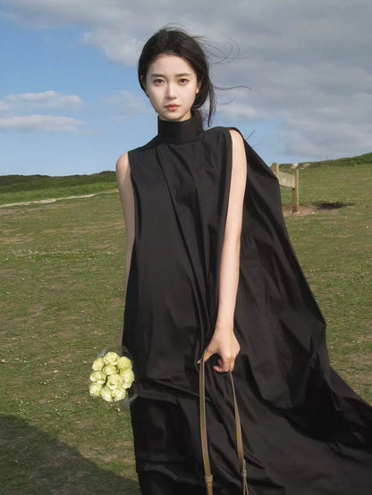 French retro Hepburn little black dress, high-end exquisite sleeveless vest, H dress, elegant and high-end, new Chinese style