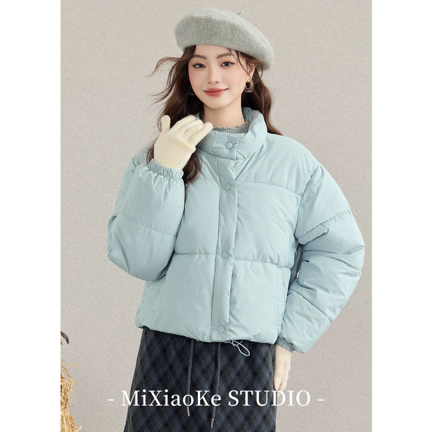 Mi Xiaoke Autumn/Winter Stand Collar Warm Cotton-padded Short Jacket Women's 2025 New Style Petite Stylish and Youthful Puffer Jacket