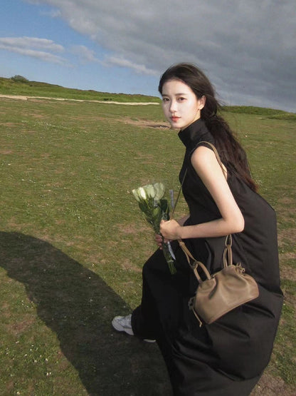 French retro Hepburn little black dress, high-end exquisite sleeveless vest, H dress, elegant and high-end, new Chinese style