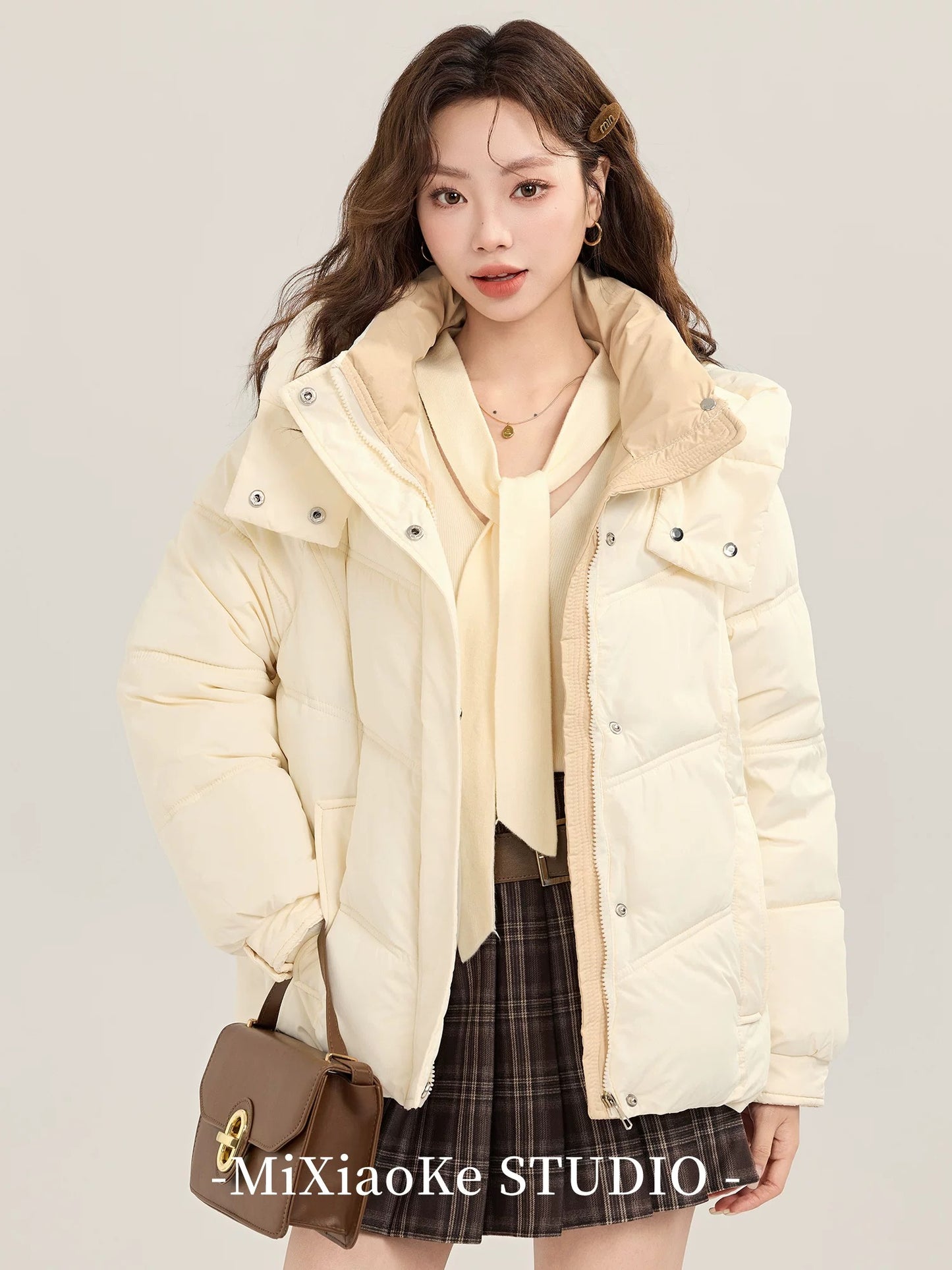 Mi Xiaoke Korean Style Thick Cotton-padded Jacket Women's Winter 2025 New Style Bread Jacket Warm Down Jacket