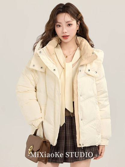 Mi Xiaoke Korean Style Thick Cotton-padded Jacket Women's Winter 2025 New Style Bread Jacket Warm Down Jacket