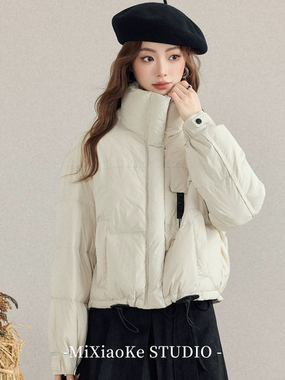 Mi Xiaoke Short Down Jacket, Elegant Stand Collar Warm Cotton Coat for Women, Autumn and Winter, Petite, Warm Puffer Jacket
