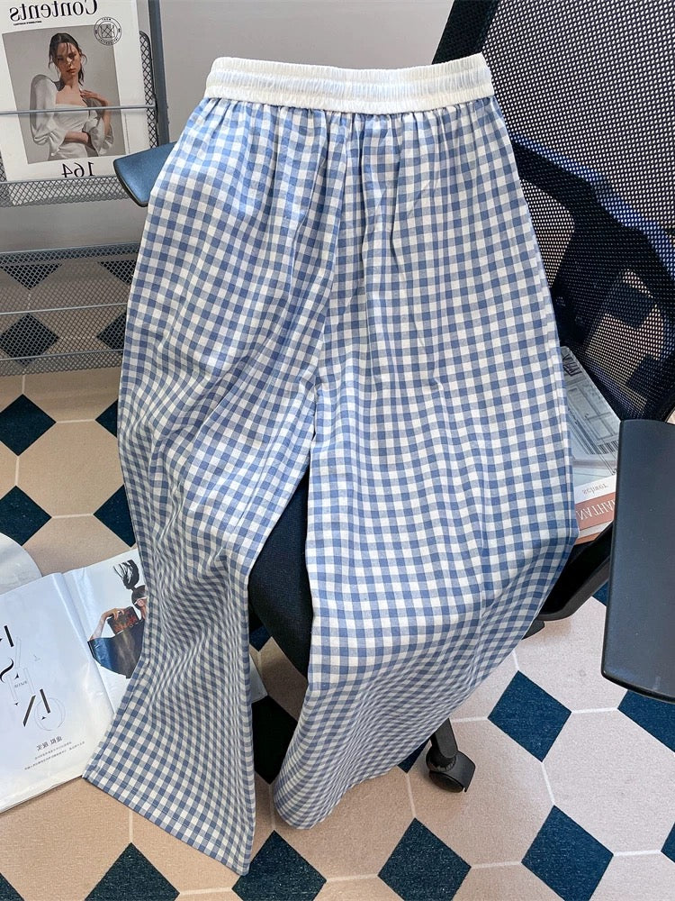 Japanese loose bf lazy style casual walking pants men and women summer small drape wide leg high waist trousers