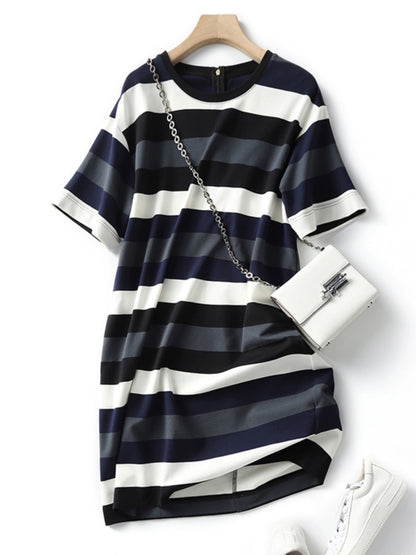 High and sexy, 800+ slimming T-shirt dresses, wide striped dresses, spring and summer new styles 2024 in the mall