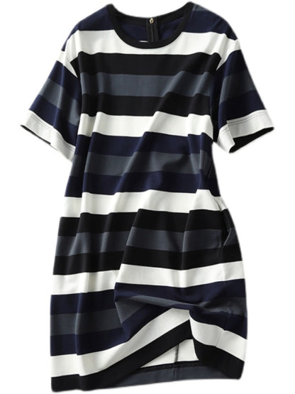 High and sexy, 800+ slimming T-shirt dresses, wide striped dresses, spring and summer new styles 2024 in the mall
