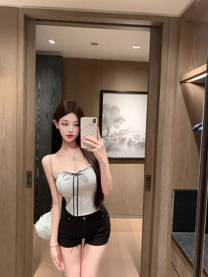 Luna 531 New High-Waisted Shorts Suit Hot Pants Pure and Sexy Versatile Shorts with Small Distended Hem