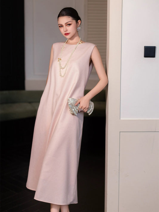 ZEROYK Design Dress 2024 Summer Simple Temperament Reversible Loose Slim Round Neck Long Skirt