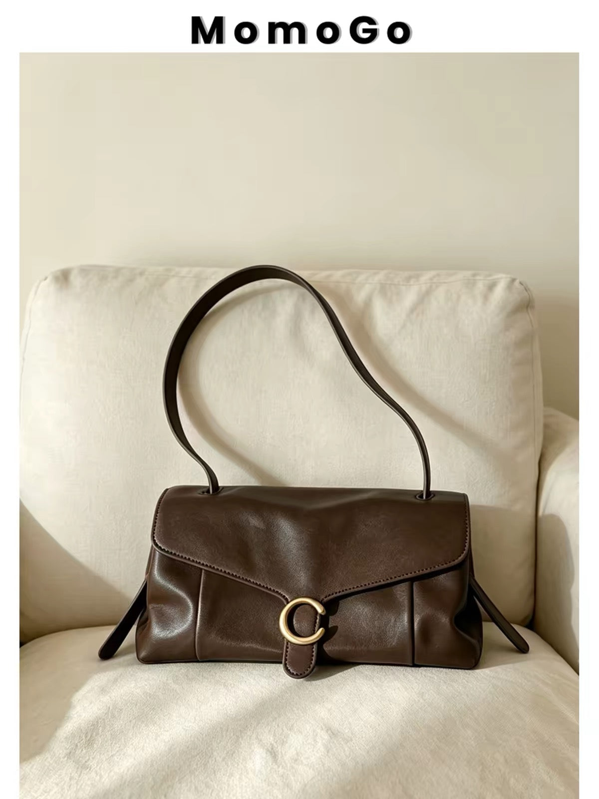 Sophisticated, niche-style women’s shoulder/underarm bag—a 2026 new arrival, offering an affordable luxury aesthetic; a chic, versatile "baguette" bag perfect for commuting or everyday outings.