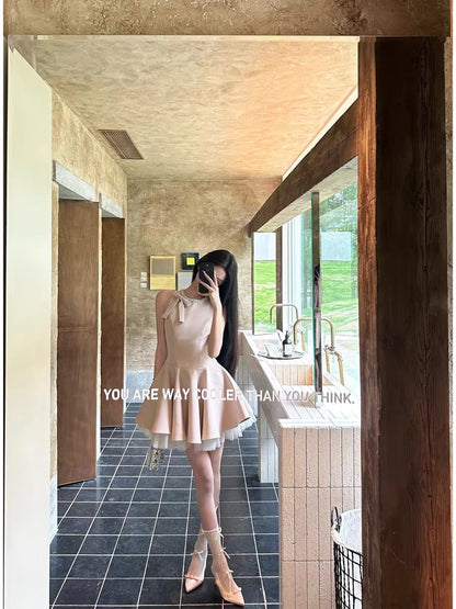Barb Chill's elegant and youthful style summer birthday dress, sleeveless vest dress.