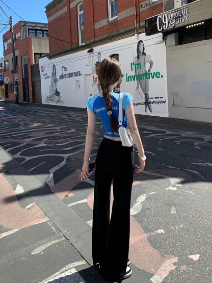 JMSHOP proportional long-leg pants cupro pants women's drapey low-waist straight pants loose spring and summer casual pants