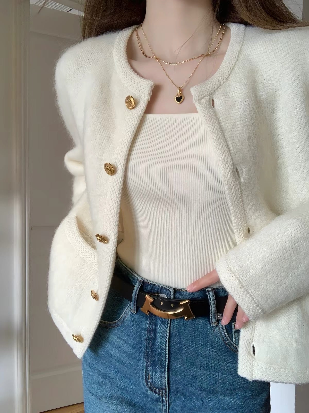 Women’s Mohair Knit Cardigan – Sophisticated "-Style" Outerwear for Early Autumn 2026