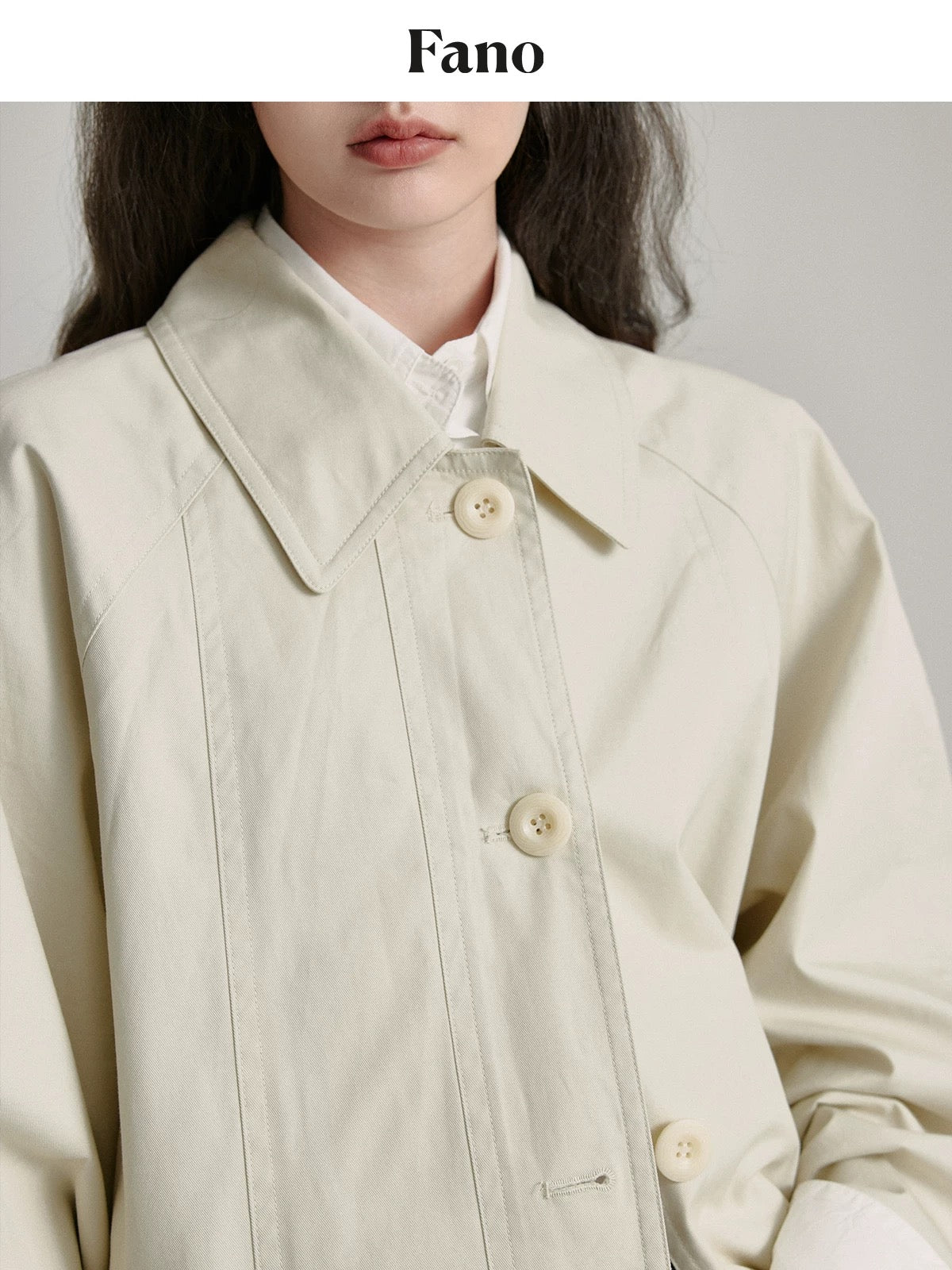 Fan Luo's gentle and casual mid-length lapel windbreaker 2024 autumn retro wide placket design drape coat jacket