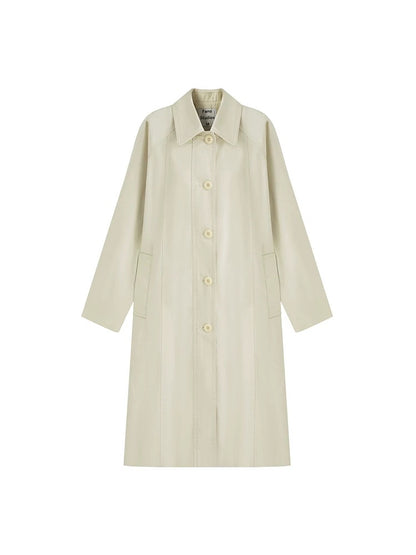Fan Luo's gentle and casual mid-length lapel windbreaker 2024 autumn retro wide placket design drape coat jacket