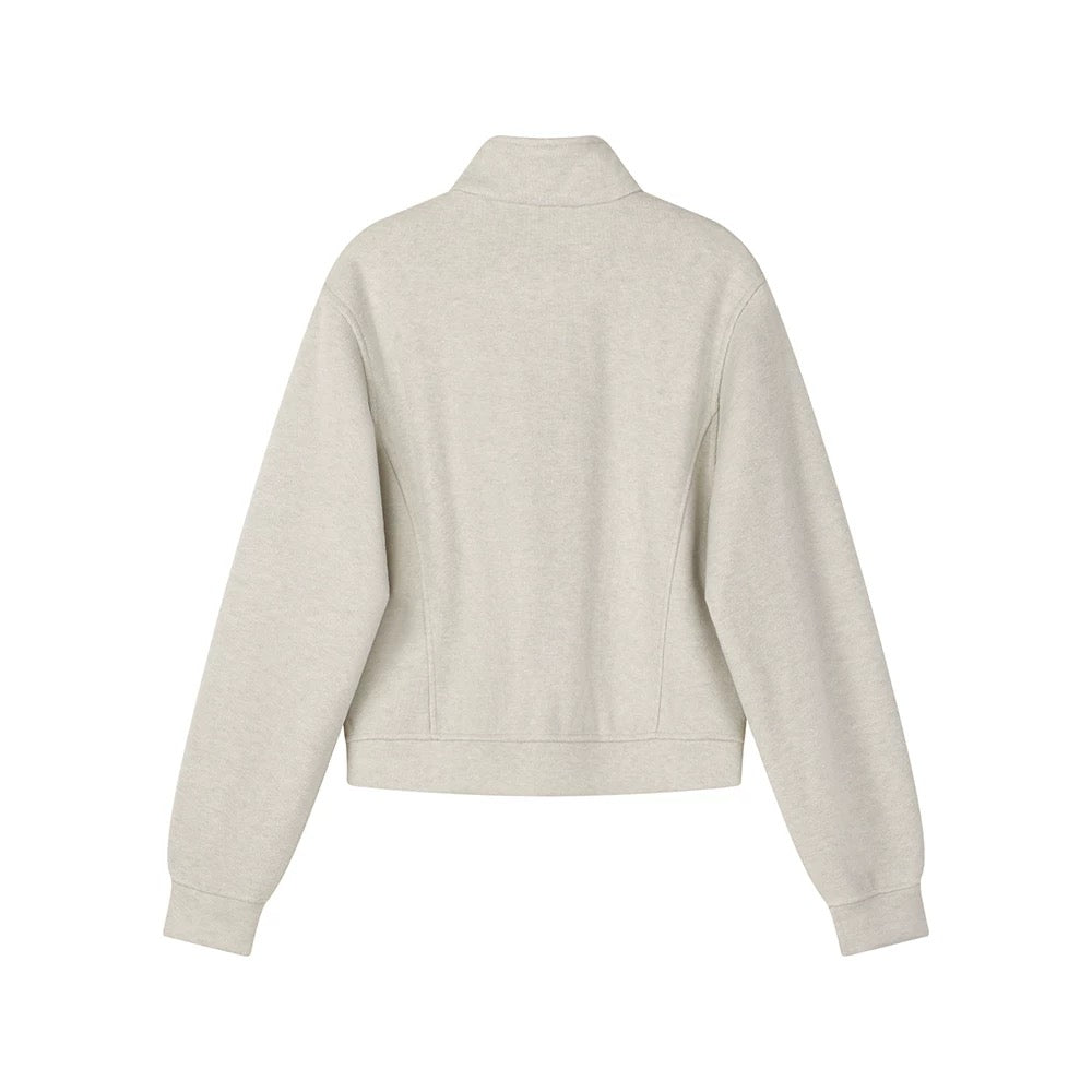 XinmonLee American retro high-end embroidered sweater jacket autumn and winter versatile Korean style stand-up collar short style slim
