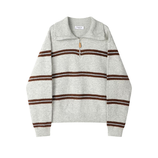 XinmonLee Korean retro red sweater lazy high-end soft and sticky temperament unique and exquisite top