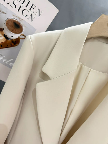 Off-white simple casual suit jacket for women 2024 new spring and autumn goddess fan British style commuting small suit
