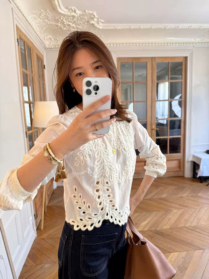 2026 Spring New French Style Unique and Exquisite High-End Feel Super Beautiful and Stylish Top with Chic Design for Women
