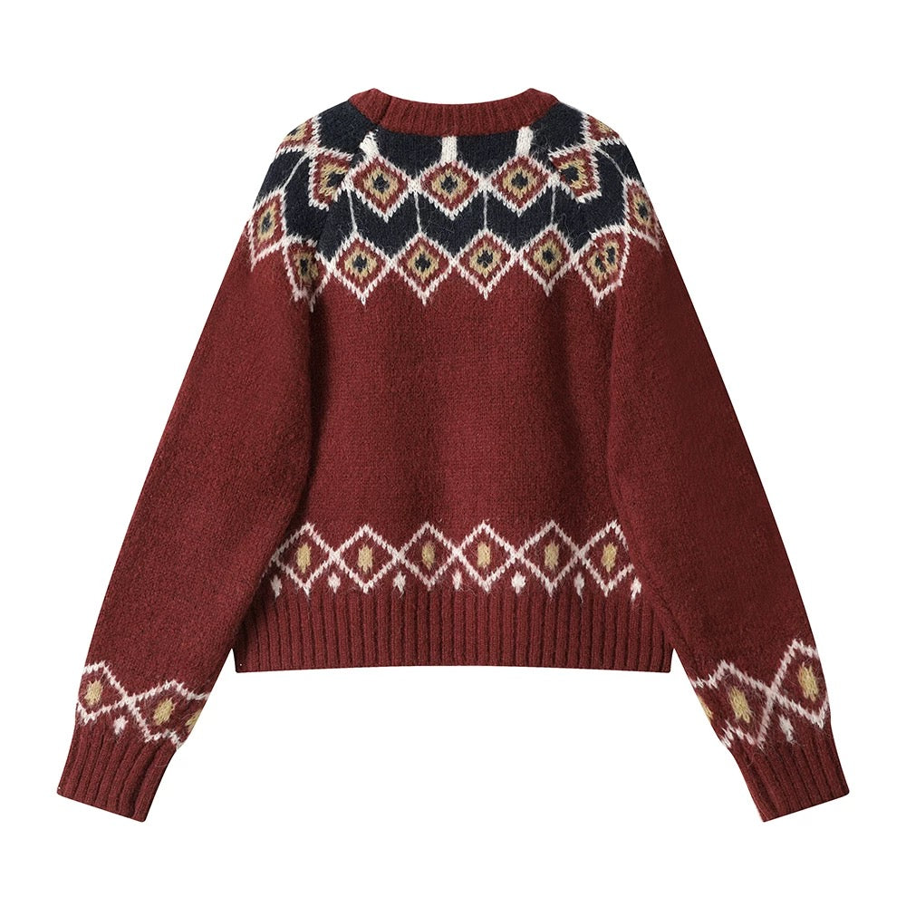 XinmonLee Japanese retro autumn and winter lazy style sweater bottoming shirt winter women's temperament casual all-match tops