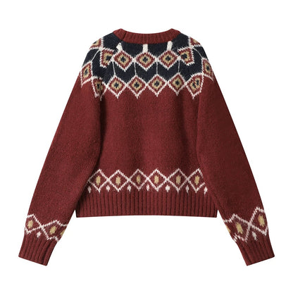 XinmonLee Japanese retro autumn and winter lazy style sweater bottoming shirt winter women's temperament casual all-match tops