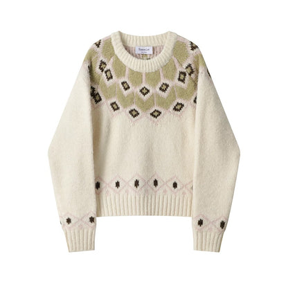 XinmonLee Japanese retro autumn and winter lazy style sweater bottoming shirt winter women's temperament casual all-match tops