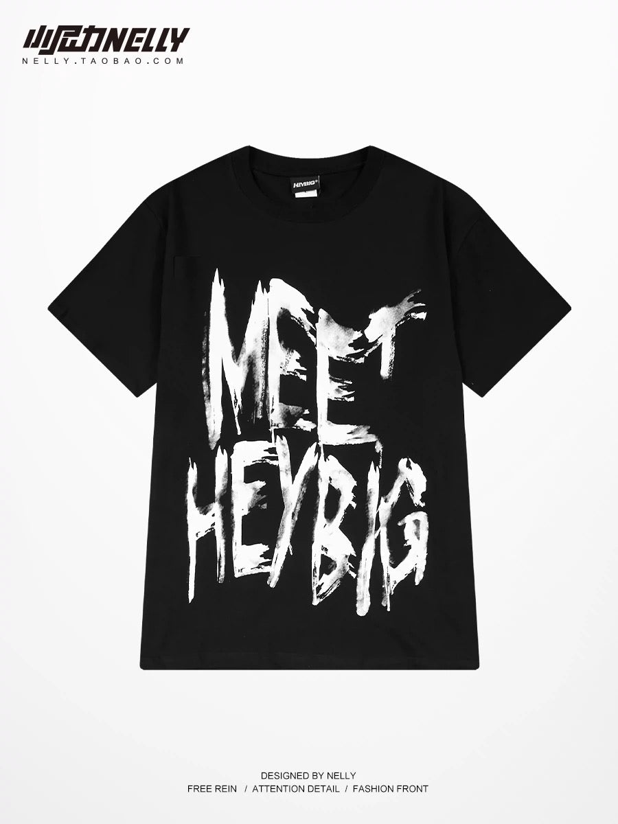 Design letter short-sleeved T-shirts for men and women in summer new design, loose, simple and fashionable, student half-sleeve trend