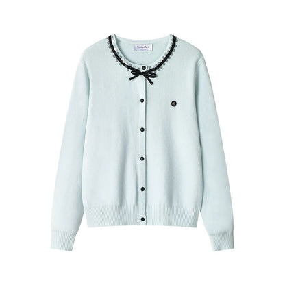 XinmonLee Western-style French-style small fragrance style knitted sweater design sequin Korean sweet age-reducing spring and autumn cardigan