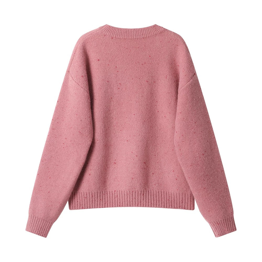 XinmonLee round neck retro Korean loose casual knitted sweater autumn and winter women's soft design top