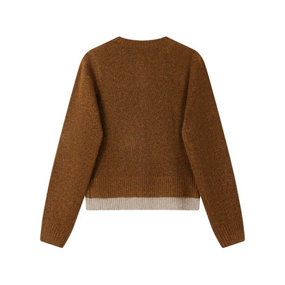 XinmonLee design temperament soft and sticky handmade flower knitted cardigan fake two-piece winter stylish chic coat