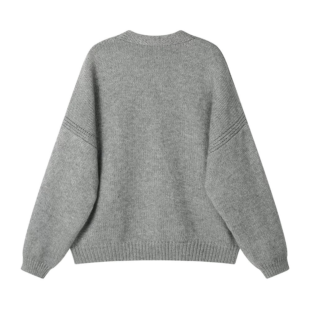 XinmonLee American retro V-neck soft glutinous knitted sweater cardigan winter new versatile casual age-reducing jacket
