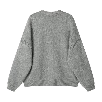 XinmonLee American retro V-neck soft glutinous knitted sweater cardigan winter new versatile casual age-reducing jacket